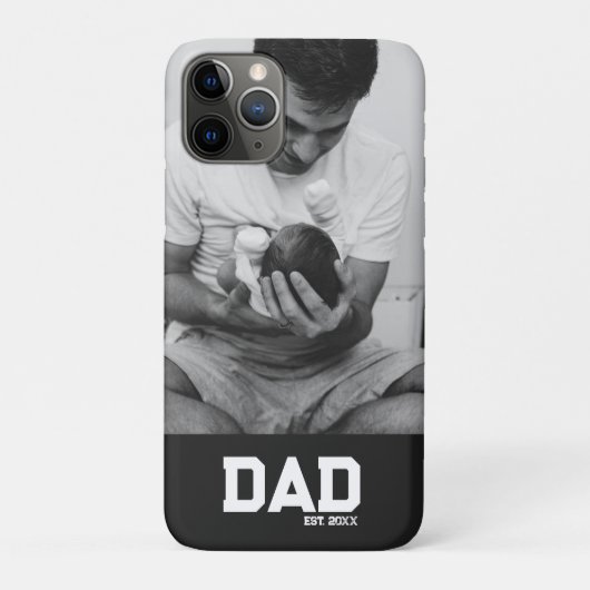Dad Est 写真 モノクロ 年 父の日  Case-Mate iPhoneケース (裏)