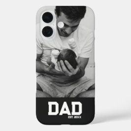Dad Est 写真 モノクロ 父の日  iPhone 16ケース