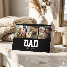 Dad Est. 太字ブラックフォント 3 写真 父の日ギフト カード