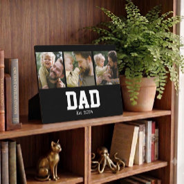 Dad Est. 太字ブラックフォント 3 写真 父の日ギフト フォトプラーク