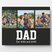 Dad Est. 太字ブラックフォント 3 写真 父の日ギフト フォトプラーク (正面)