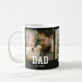 Dad Est. 太字ブラックフォント 3 枚の写真付き父の日ギフト コーヒーマグカップ (左)