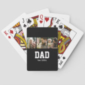 Dad Est. 太字 ブラック ホワイト 3 枚写真 父の日 ギフト トランプ (裏面)