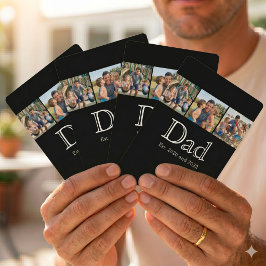 Dad Est. 白い大胆なミニマルテキスト 3 枚の写真 トランプ