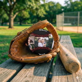 Dad Est. 白 シンプル テキスト 3枚の写真 野球ボール