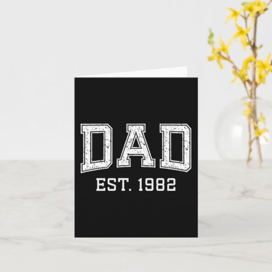 Dad Est 1982 Dad D Fathers Day Ized  カード (黄色い花)