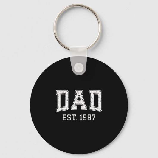 Dad Est 1987 Dad D Fathers Day Ized  キーホルダー (正面)