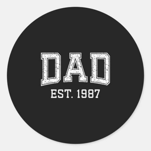 Dad Est 1987 Dad D Fathers Day Ized  ラウンドシール (正面)