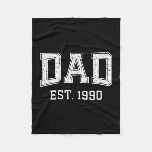 Dad Est 1990 Dad D Fathers Day Ized  フリースブランケット (正面)
