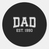 Dad Est 1990 Dad D Fathers Day Ized  ラウンドシール (正面)