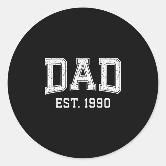 Dad Est 1990 Dad D Fathers Day Ized  ラウンドシール (正面)