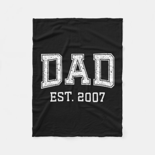 Dad Est 2007 Dad D Fathers Day Ized  フリースブランケット (正面)