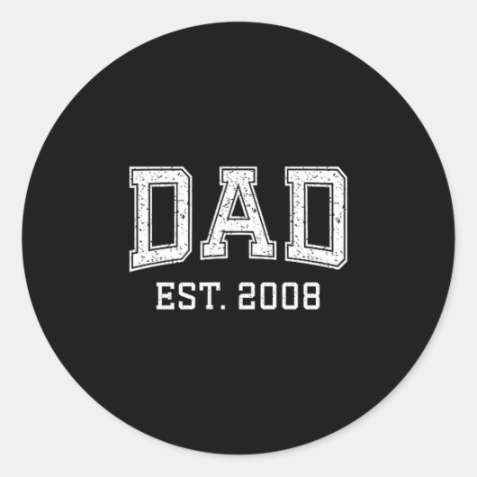 Dad Est 2008 Dad D Fathers Day Ized  ラウンドシール (正面)