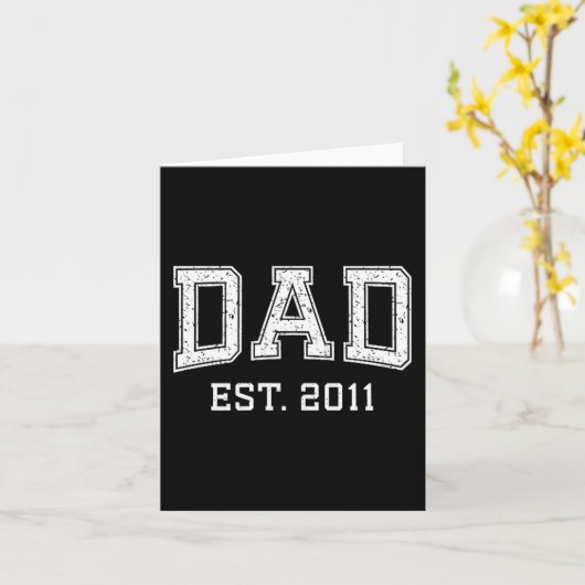 Dad Est 2011 Dad D Fathers Day Ized  カード (黄色い花)