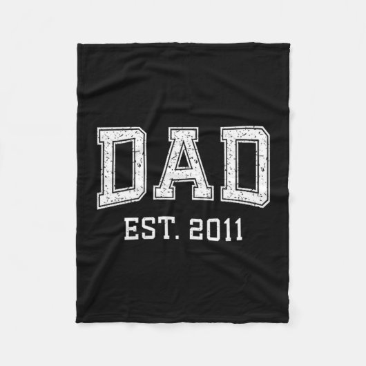 Dad Est 2011 Dad D Fathers Day Ized フリースブランケット (正面)