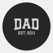 Dad Est 2011 Dad D Fathers Day Ized  ラウンドシール (正面)