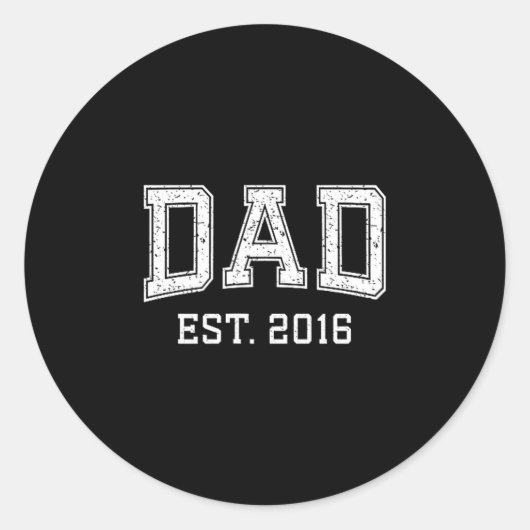 Dad Est 2016 Dad D Fathers Day Ized  ラウンドシール (正面)