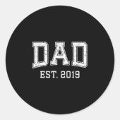 Dad Est 2019 Dad D Fathers Day Ized  ラウンドシール (正面)