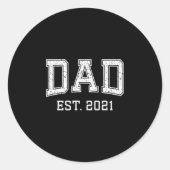 Dad Est 2021 Dad D Fathers Day Ized ラウンドシール (正面)