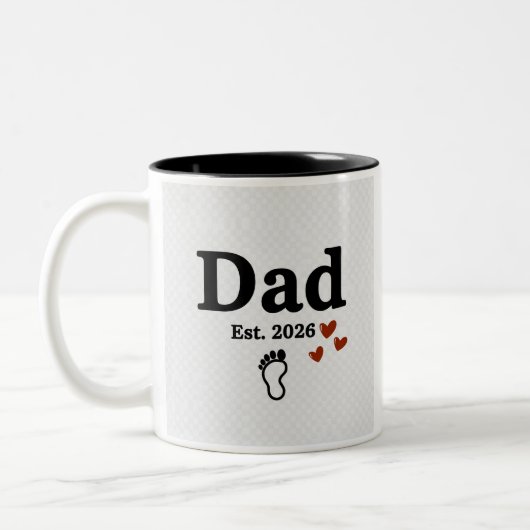 Dad Est. 2026 マグカップ | 新米パパへのギフト | 赤ちゃんの足跡 (左)