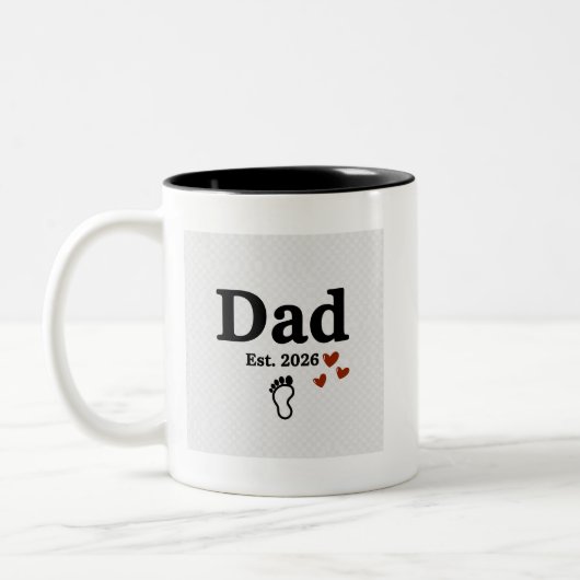 Dad Est. 2026 マグカップ | 新米パパへのギフト | 赤ちゃんの足跡 (左)