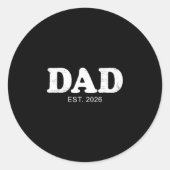 Dad Est. 2026 Logo Father 2026 Loading New Dad 202 ラウンドシール (正面)