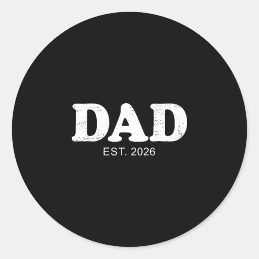 Dad Est. 2026 Logo Father 2026 Loading New Dad 202 ラウンドシール (正面)