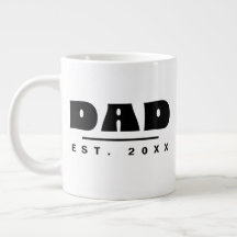 DAD Est. 20XX モダン・タイポグラフィー ジャンボ・コーヒー・マグ