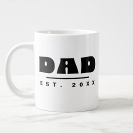 DAD Est. 20XX モダン・タイポグラフィー ジャンボ・コーヒー・マグ ジャンボコーヒーマグカップ