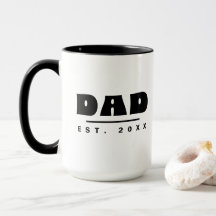 DAD Est. 20XX モダン・タイポグラフィー ブラック&ホワイト