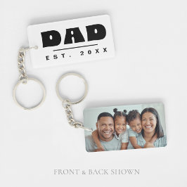 DAD Est. 20XX モダン ミニマリスト オリジナル 写真 キーホルダー