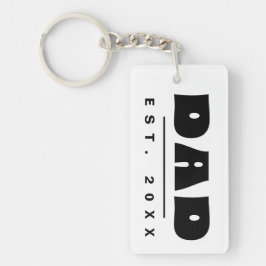 DAD Est. 20XX モダン ミニマル シンプルなタイポグラフィー キーホルダー