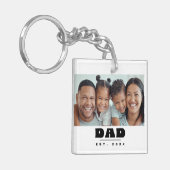 DAD Est. 20XX モダン ミニマル 写真 キーホルダー (正面左)