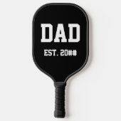 Dad Est. 20xx 創立年 白黒 ピックルボールラケット (裏面)