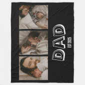 Dad Est 3 写真ギフト 父親の形見 フリースブランケット (正面)