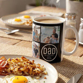 Dad Est. 3 写真 モダン おしゃれ 子供の名前 コーヒーマグカップ