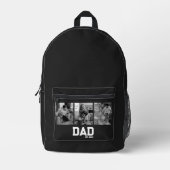 Dad Est 3 写真 モノクロ 年 父の日 プリントバックパック (正面)
