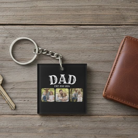 Dad Est 3 Photo キーホルダー