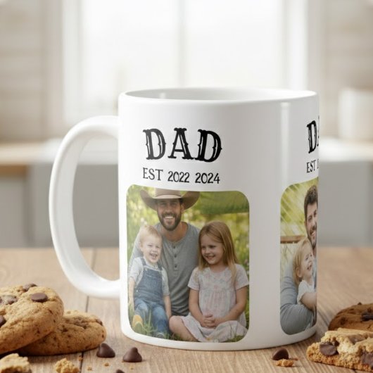 Dad Est 3 Photo コーヒーマグカップ