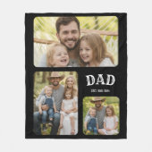Dad Est 3 Photo フリースブランケット (正面)