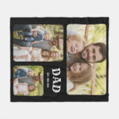 Dad Est 3 Photo フリースブランケット (正面(横))