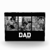Dad Est 3 Photo Black & White Year Father's Day  フォトブロック (正面)