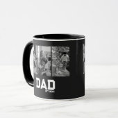 Dad Est 3 Photo Black & White Year Father's Day マグカップ (正面左)
