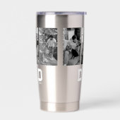 Dad Est 3 Photo Black & White Year Father's Day  保温保冷タンブラー (左面)