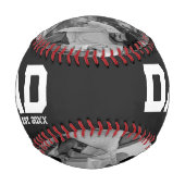 Dad Est 3 Photo Black & White Year Father's Day  野球ボール (裏面)