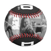 Dad Est 3 Photo Black & White Year Father's Day  野球ボール (正面)