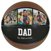 Dad Est. Bold Black 3 Photo Fathers Day Gift バスケットボール (正面)