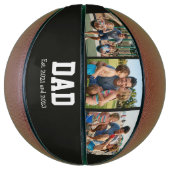 Dad Est. Bold Black 3 Photo Fathers Day Gift バスケットボール (縦)