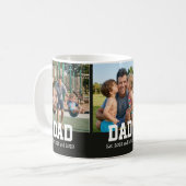 Dad Est. Bold Black Font 3 Photo Fathers Day Gift コーヒーマグカップ (正面左)