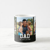 Dad Est. Bold Black Font 3 Photo Fathers Day Gift コーヒーマグカップ (中央)